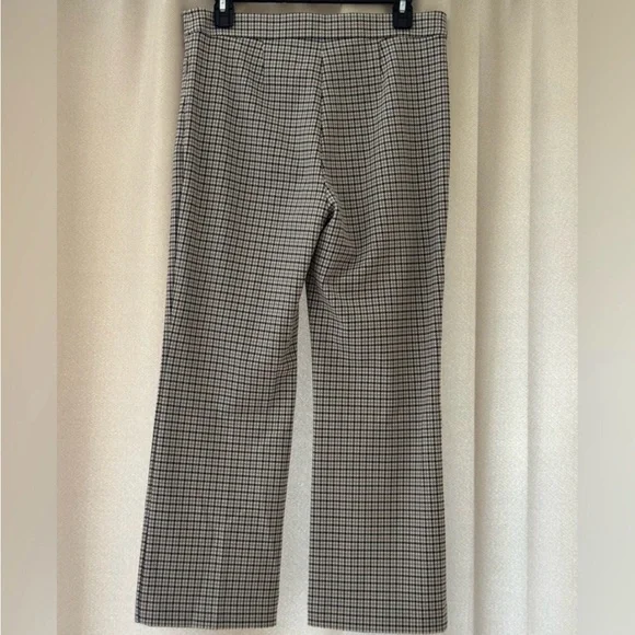 Theory Houndstooth Dress Pants Size 8 Black White Straight Leg Work - Picture 7 of 8